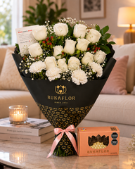 BOUQUET MAGNOLIA + CAJA DE CHOCOLATE