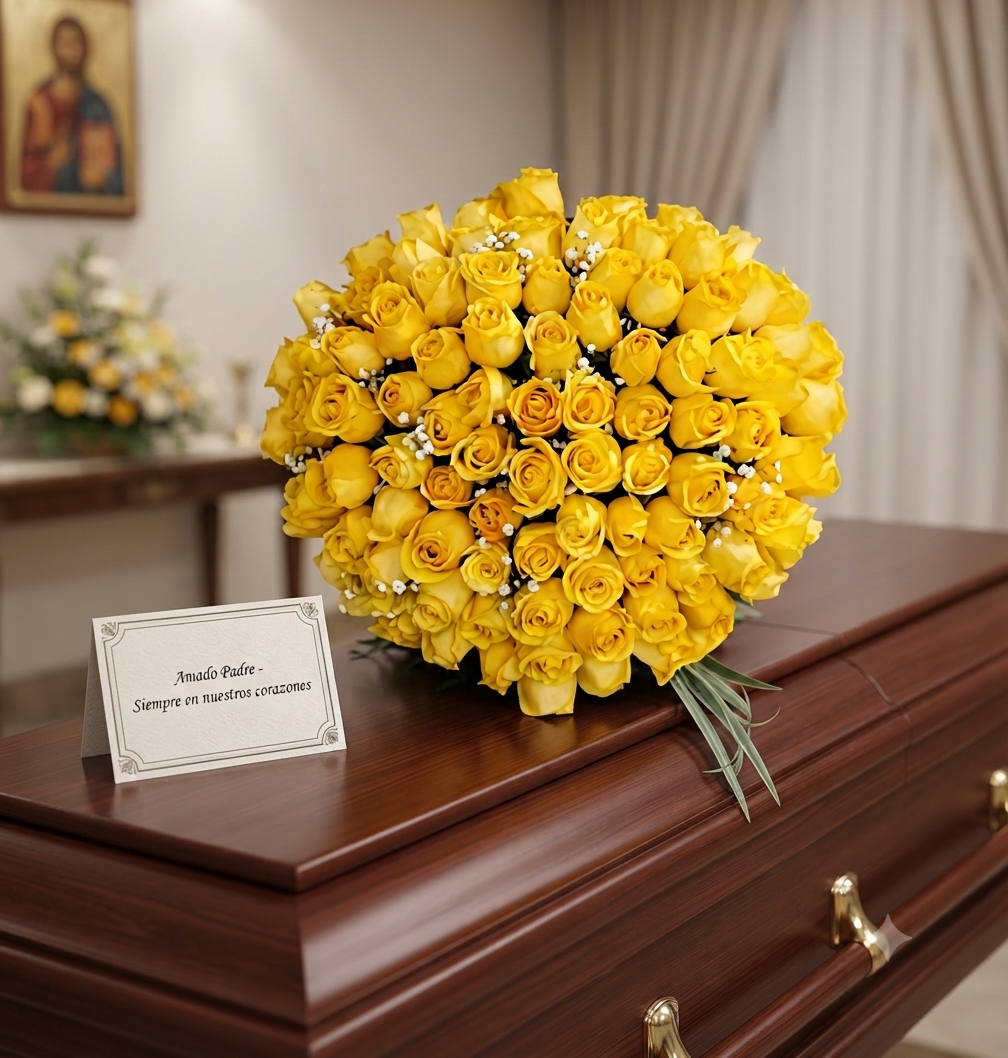 CORONA FUNEBRE PREMIUM DE ROSAS